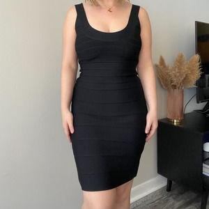Herve Leger Black Bandage Mini Dress